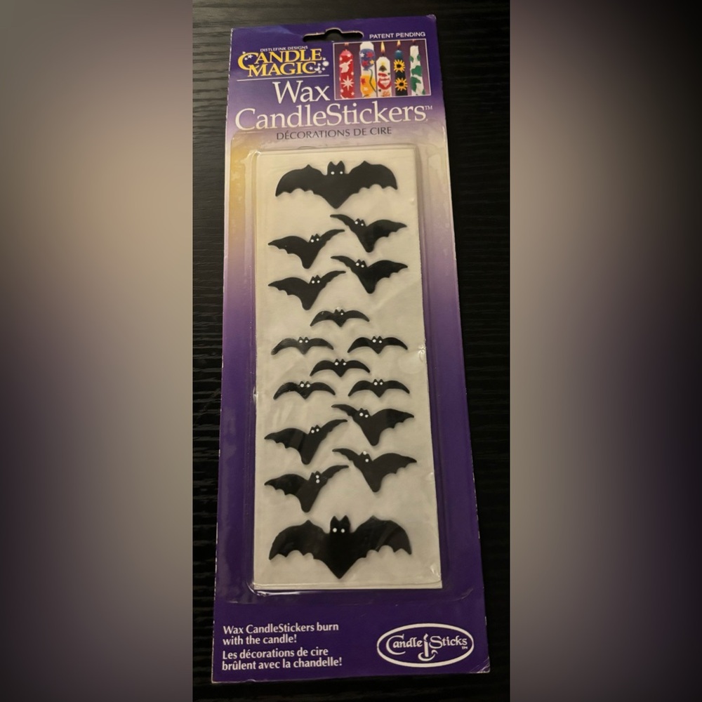 🍂SALE Candle Magic Wax Candle Stickers Halloween Bats NWT